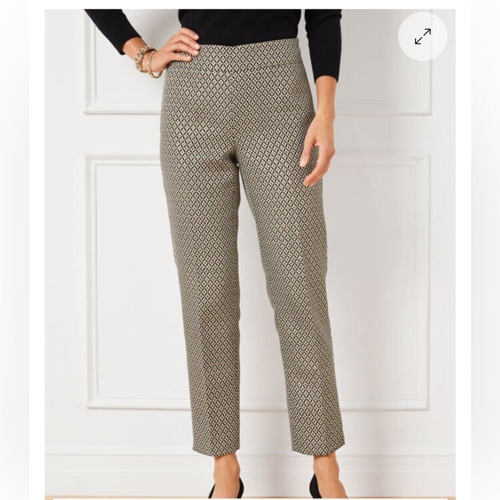 Talbots gold thread medallion pants Size 10